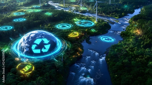 green energy: eco-friendly planet concept - eco-consciousness/susta. photo