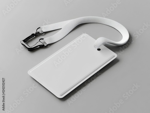 Obraz na płótnie Blank Name Tag with White Lanyard Mockup for Events and Identification Card Presentation Template w salonie