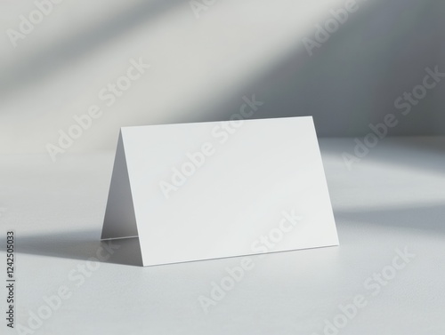 Clean Horizontal Business Card Mockup Blank White Cardboard Display with Subtle Shadow Effects