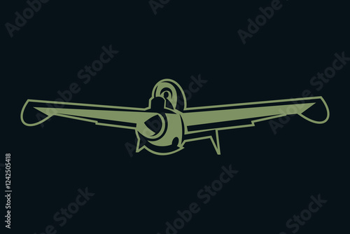 german world war II fighter jet vector illustration. simple icon