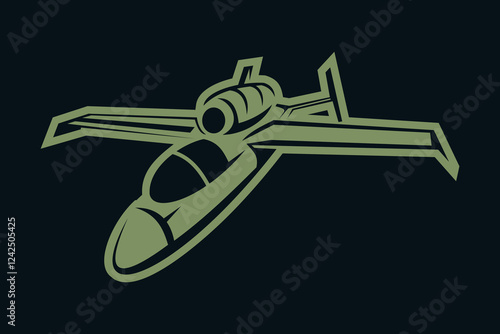 german world war II fighter jet vector illustration. simple icon