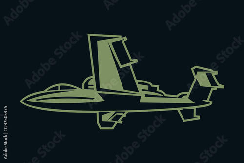 german world war II fighter jet vector illustration. simple icon
