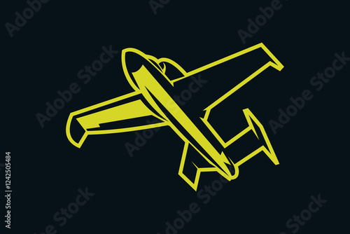german world war II fighter jet vector illustration. simple icon