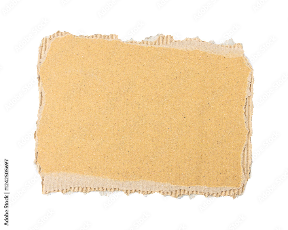 Brown cardboard torn paper edge sheet isolated on transparent background Brown cardboard torn paper edge sheet isolated on transparent background