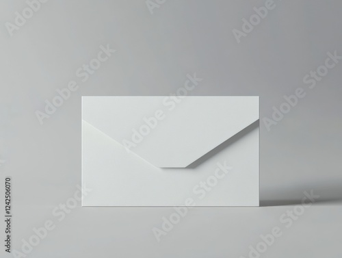 Elegant Presentation of Closed Envelope Invitation on Neutral Background with Subtle Shadow Play