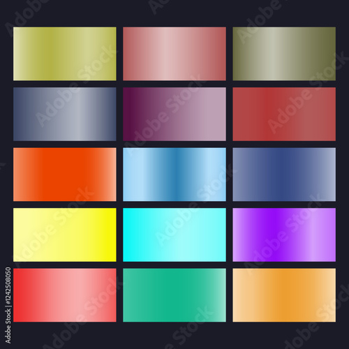 Set of gradient color pallette design