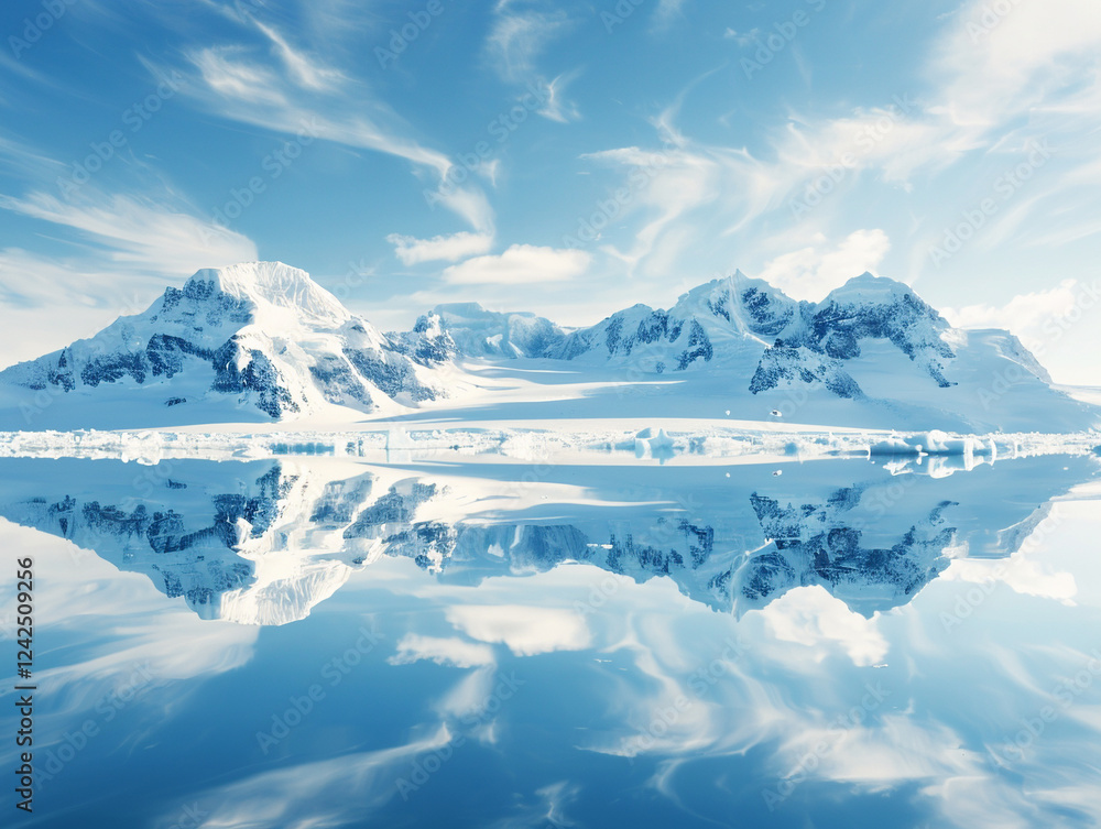 Fototapeta premium Pristine Iced Lake and Polar Bear