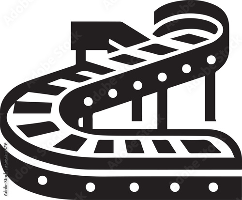 conveyor belt clip art silhouette logo design vector illustration