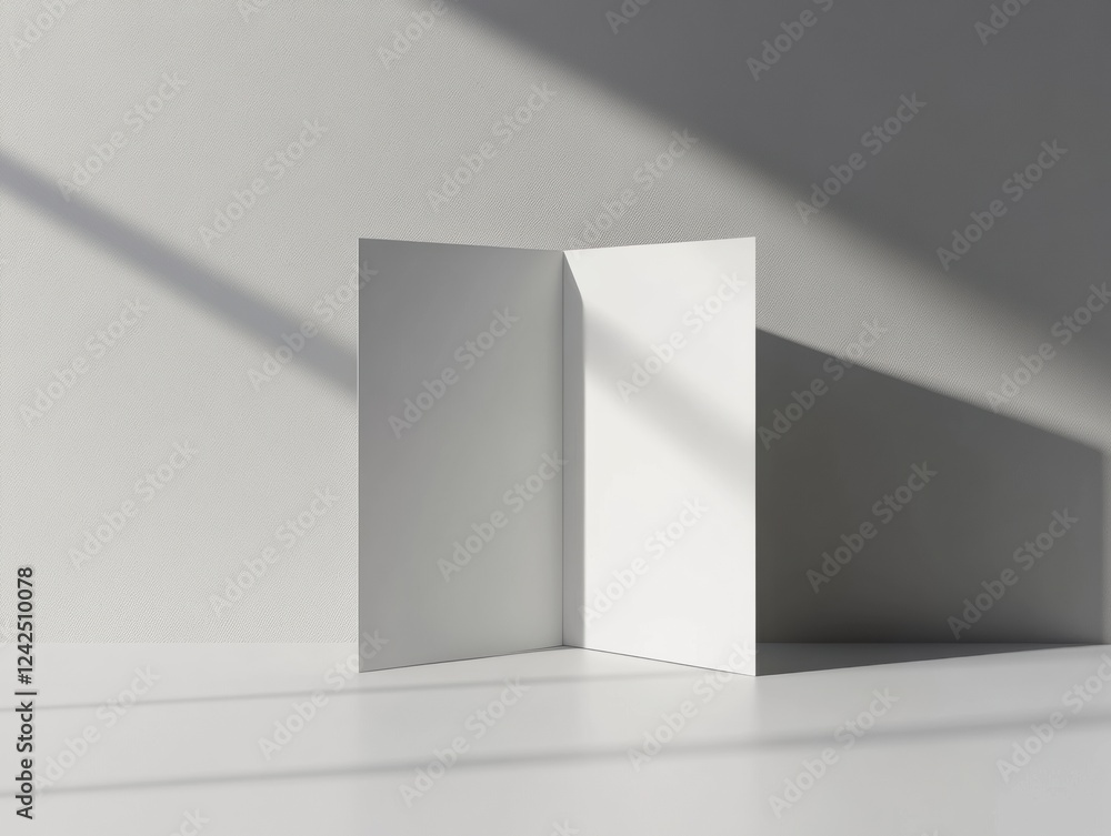 Minimalist Stationery Mockup with Shadows in Light and White Color for Design Presentation Minimalist Stationery Mockup with Shadows in Light and White Color for Design Presentation