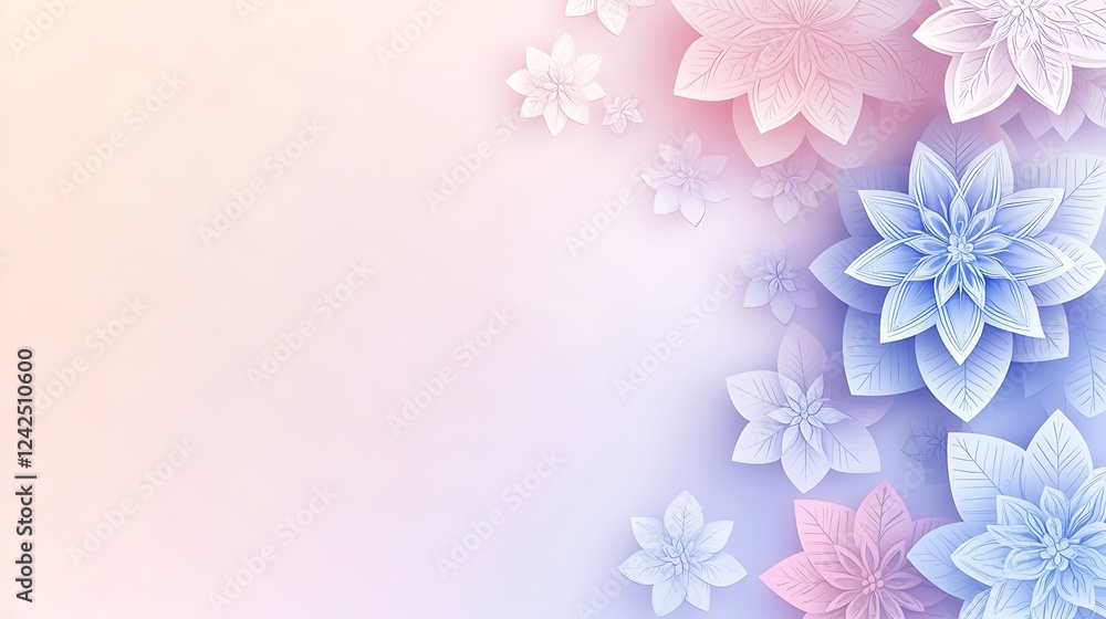 Pastel flowers banner, spring background Pastel flowers banner, spring background
