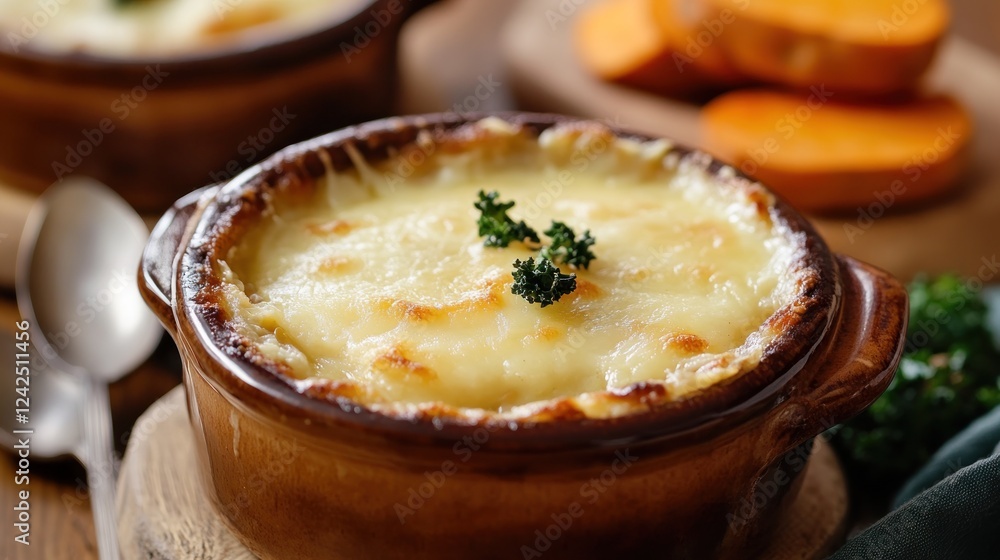 Aromatic Creamy Baked Potatoes Gratin with Sweet Potatoes Aromatic Creamy Baked Potatoes Gratin with Sweet Potatoes