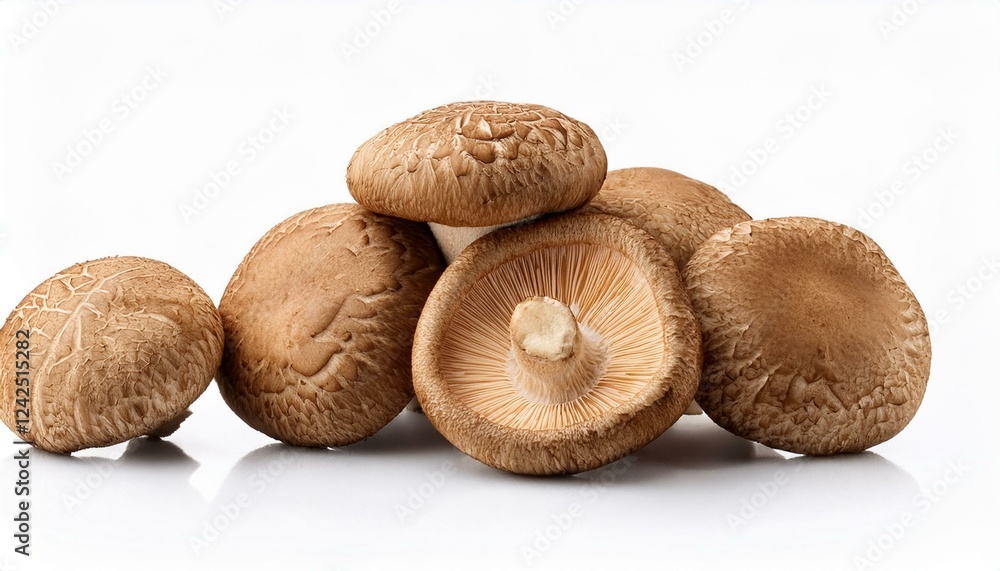 Mushrooms on a white background. Shiitake mushrooms isolated on white Mushrooms on a white background. Shiitake mushrooms isolated on white