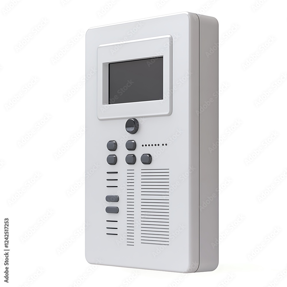 3D Render of a Wireless Home Intercom System, Isolated on White Background 3D Render of a Wireless Home Intercom System, Isolated on White Background