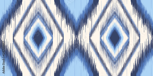 Ethnic ikat seamless pattern.beautiful pattern. floral embroidery, bohemian style, abstract flower art print. ethnic ikat abstract art. seamless fabric. ikat design for fabric, wallpaper, clothing.	