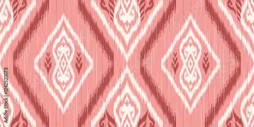 Ethnic ikat seamless pattern.beautiful pattern. floral embroidery, bohemian style, abstract flower art print. ethnic ikat abstract art. seamless fabric. ikat design for fabric, wallpaper, clothing.	