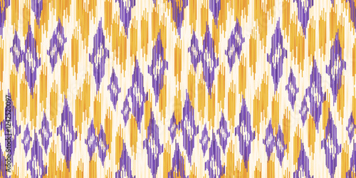 Ethnic ikat seamless pattern.beautiful pattern. floral embroidery, bohemian style, abstract flower art print. ethnic ikat abstract art. seamless fabric. ikat design for fabric, wallpaper, clothing.	