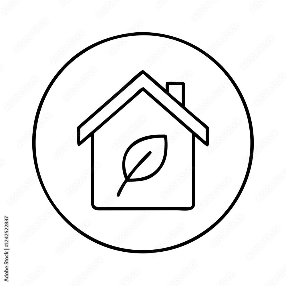 Eco-friendly house icon with transparent background for websites, mobile apps, sustainability blogs, green energy presentations, and environmental awareness materials.