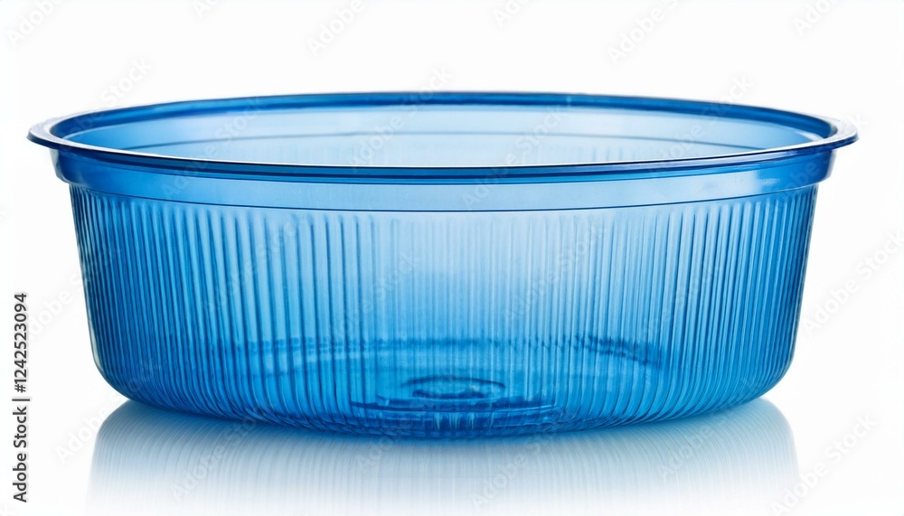 Blue plastic container. Empty blue transparent plastic cup isolated on white background. Blue plastic container. Empty blue transparent plastic cup isolated on white background.
