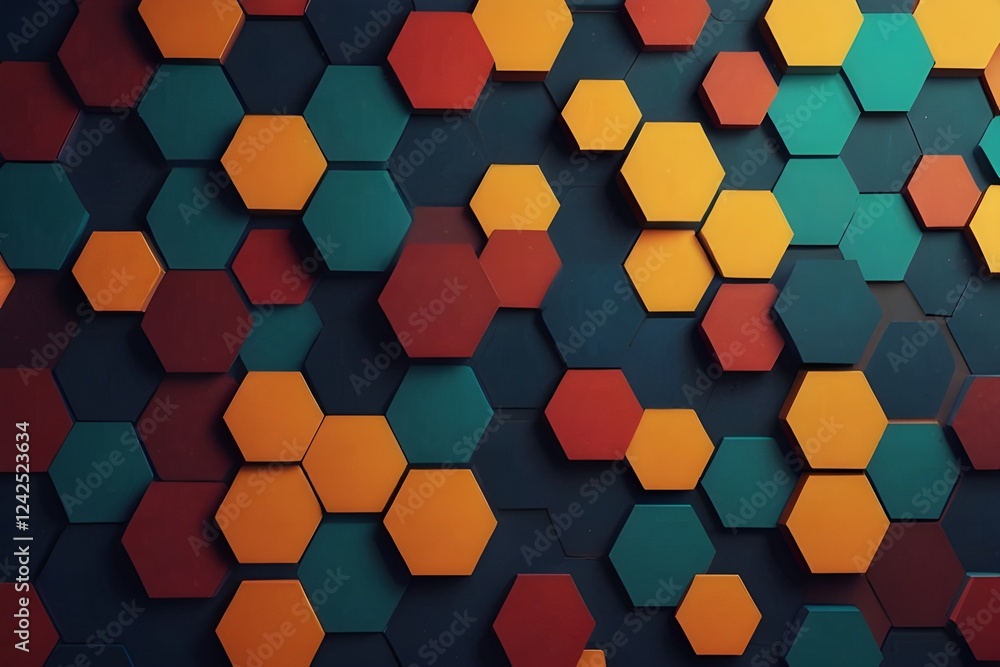 Modern hexagon tiled background Generative AI Modern hexagon tiled background Generative AI