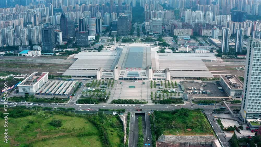 4k aerial video of urban landscape highlighting modern architecture and bustling city life in Shenzhen, China on a bright sunny day 4k aerial video of urban landscape highlighting modern architecture and bustling city life in Shenzhen, China on a bright sunny day