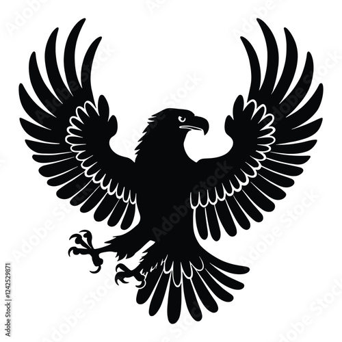 Eagle symbol illustration featuring a bold and dynamic design. Icon design isolated on a white background. Vector illustration photo