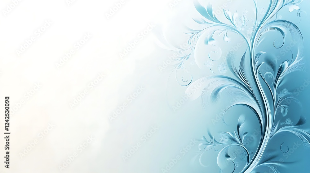 Blue floral design, soft background, invitation Blue floral design, soft background, invitation