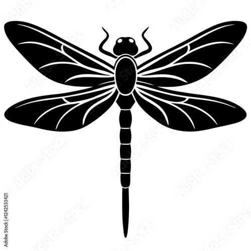 dragonfly silhouette on white background