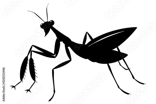 silhouette vector of a mantis photo