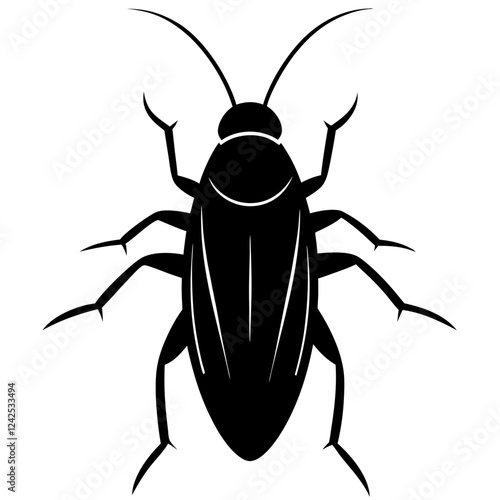 black cockroach isolated on white background