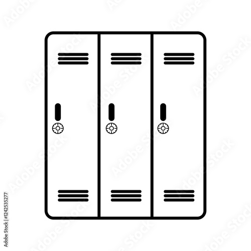 Locker cabinets icon transparent vector illustration, pictogram isolated on white background. color editable