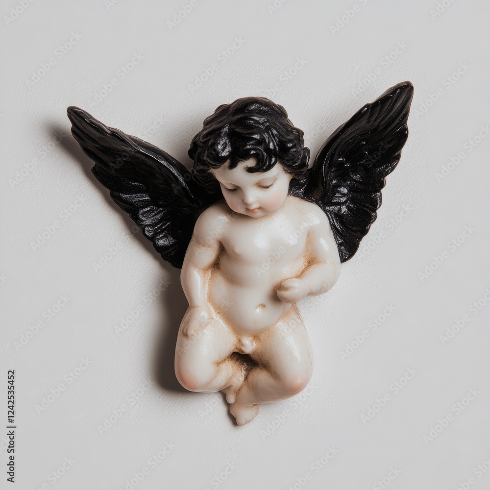 Fototapeta premium Angel of Death, or the Grim Reaper, figural representation. Copy space background.