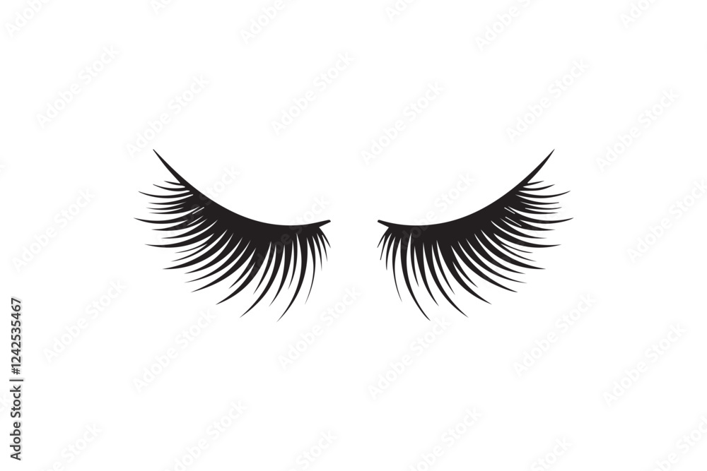 Fototapeta premium eyelashes vector silhouette isolated in white background