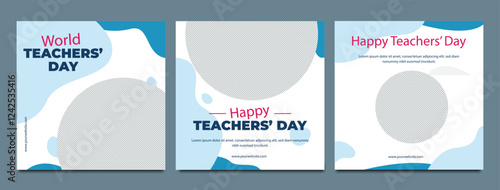 World Teachers Day creative concept banner, poster, social media post, template, background, Teacher day post card design. Happy Teachers Day creative idea.