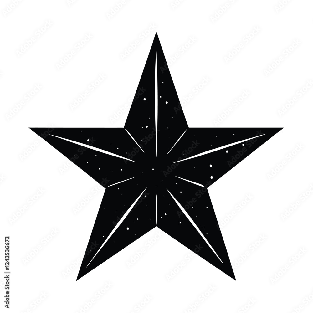 Fototapeta premium black star isolated on white