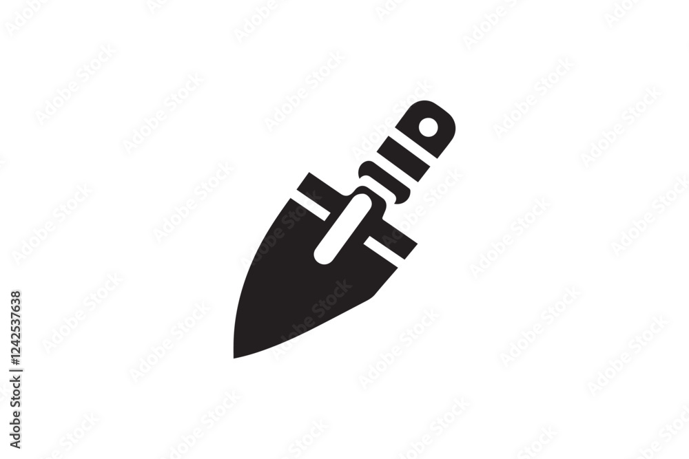Pointing Trowel vector silhouette isolated in white background Pointing Trowel vector silhouette isolated in white background