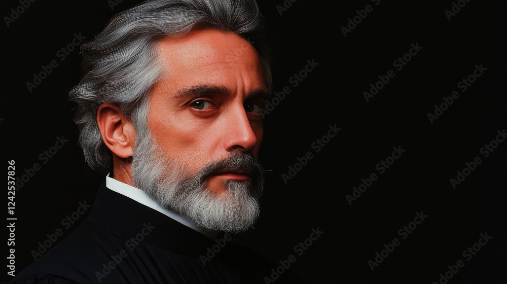 Image of a judge in dark coat over robe of a courtroom. Related to law, justice, verdict, and legal issues. Image of a judge in dark coat over robe of a courtroom. Related to law, justice, verdict, and legal issues.