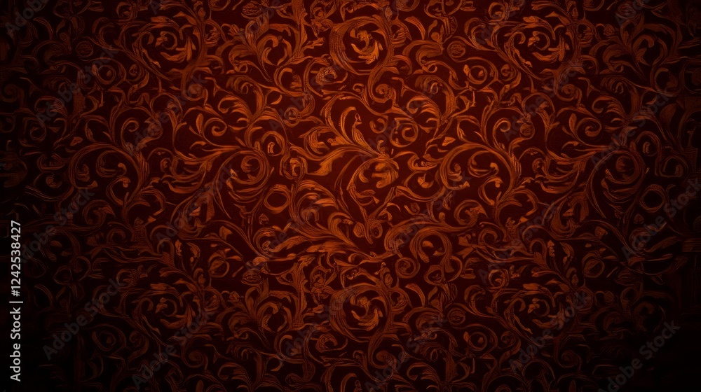 Rich Brown Damask Fabric Texture Background Design Rich Brown Damask Fabric Texture Background Design