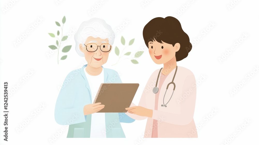 Elderly patient engaging in telehealth session home digital interaction calm environment close-up view healthcare innovation Elderly patient engaging in telehealth session home digital interaction calm environment close-up view healthcare innovation