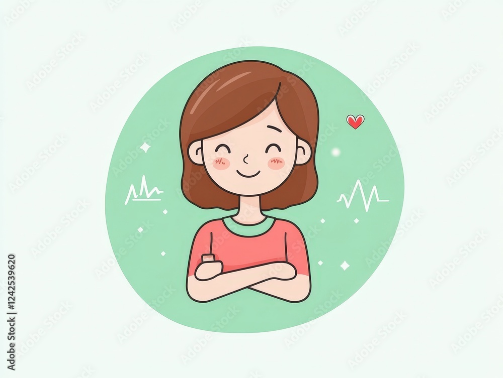 Cheerful patient engaging with wearable fitness tracker home digital illustration calm environment close-up view health consciousness Cheerful patient engaging with wearable fitness tracker home digital illustration calm environment close-up view health consciousness