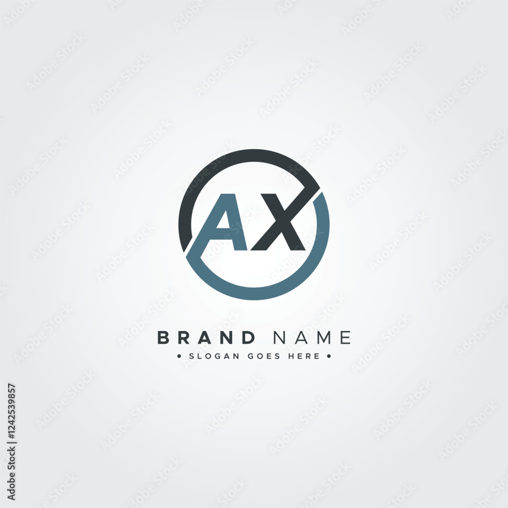 Abstract Letter AX Logo - Initial Monogram Template for Alphabet A and X Abstract Letter AX Logo - Initial Monogram Template for Alphabet A and X