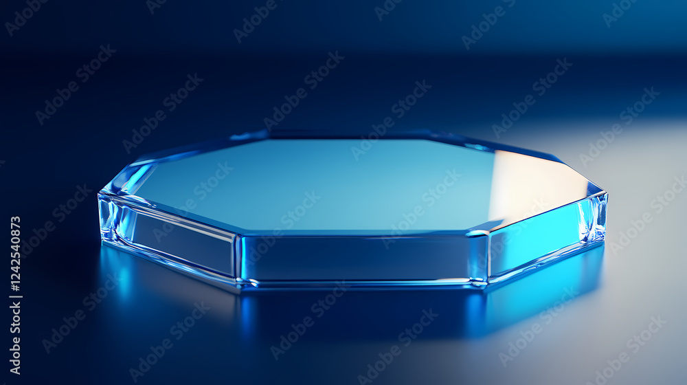 Technological blue transparent crystal booth Technological blue transparent crystal booth