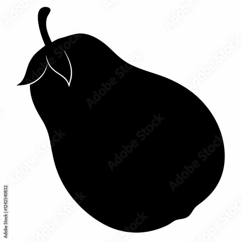 Black Chayote Silhouette Graphic