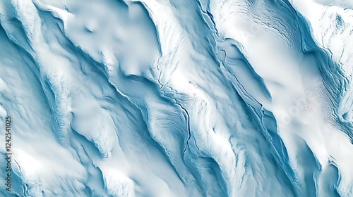 Close-Up of the Surface Texture of Blue Ice Showing Intricate Crystals and Frozen Details photo