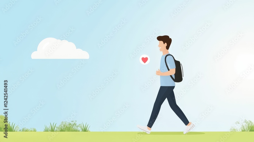 User receives heart rate alert on smart watch while walking outdoors lifestyle scene bright environment health awareness User receives heart rate alert on smart watch while walking outdoors lifestyle scene bright environment health awareness
