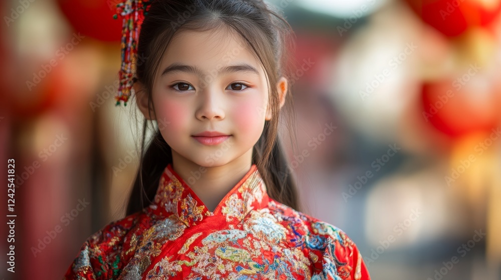 Fototapeta premium Teenage Asian Girl Wearing a Dress
