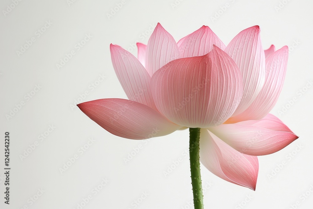 Pink lotus blossom, studio shot, serene background, spa Pink lotus blossom, studio shot, serene background, spa
