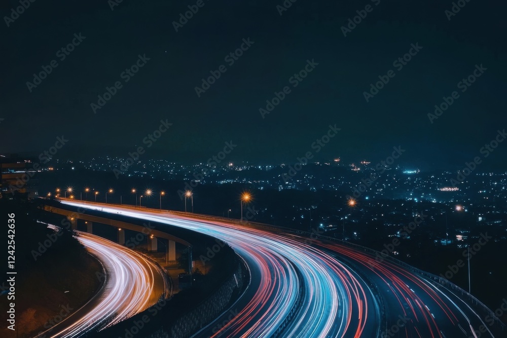 City Lights and Star Trails in High-Speed Lapse City Lights and Star Trails in High-Speed Lapse