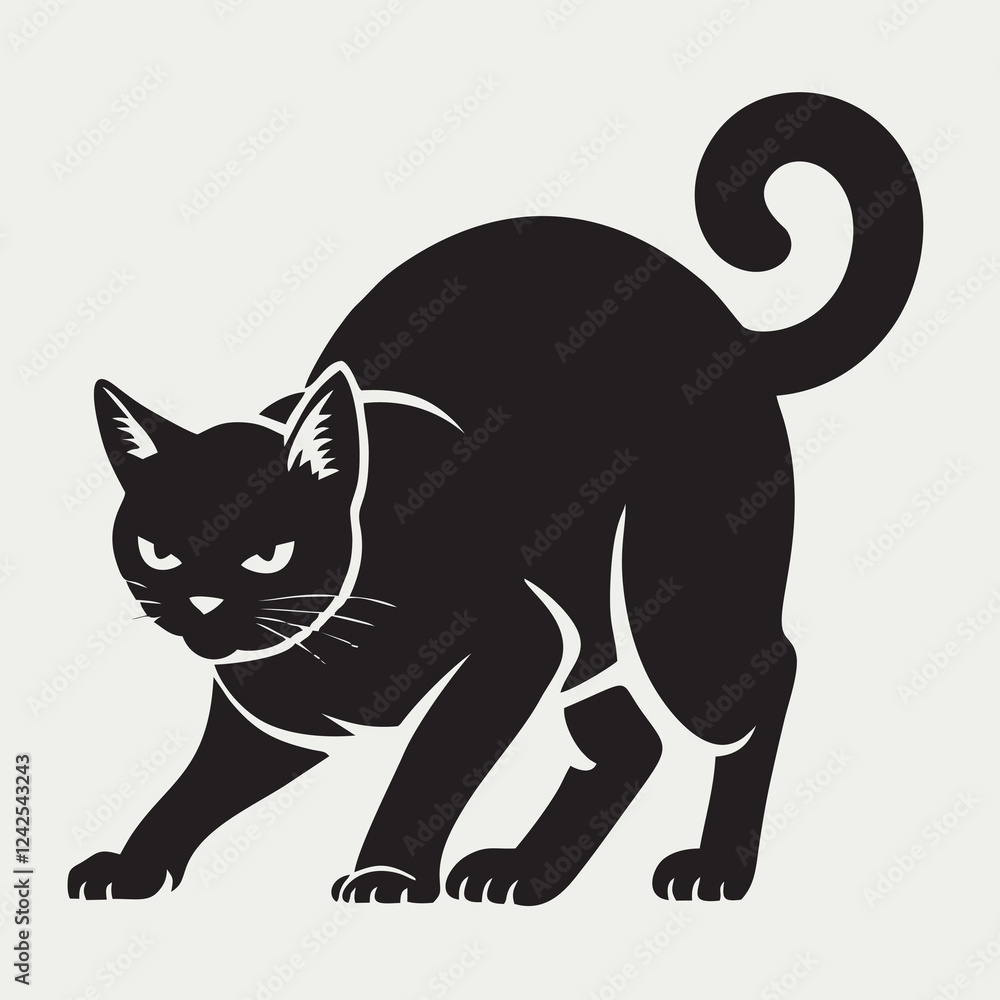 Dynamic Running Cat Silhouette Vector Illustration Dynamic Running Cat Silhouette Vector Illustration