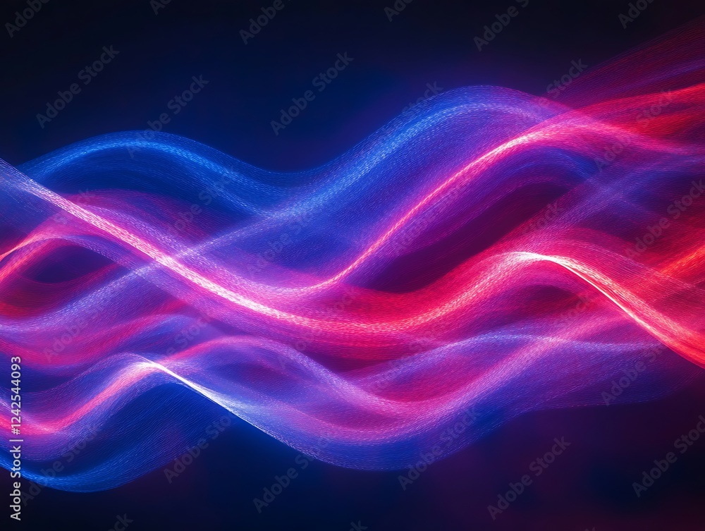 Fototapeta premium Abstract Glowing Light Trails with Vibrant Colors Creating a Futuristic Energy Wave Effect in a Dynamic Digital Motion Background for Modern and Tech Themes