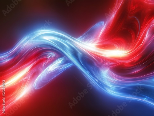 Abstract Glowing Light Trails with Vibrant Colors Creating a Futuristic Energy Wave Effect in a Dynamic Digital Motion Background for Modern and Tech Themes